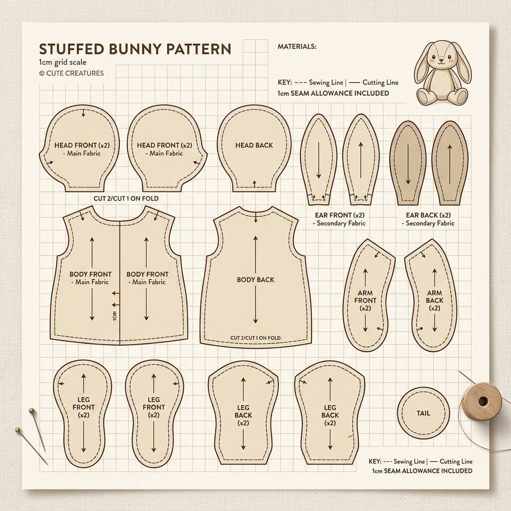 Bunny Plushie Pattern Preview