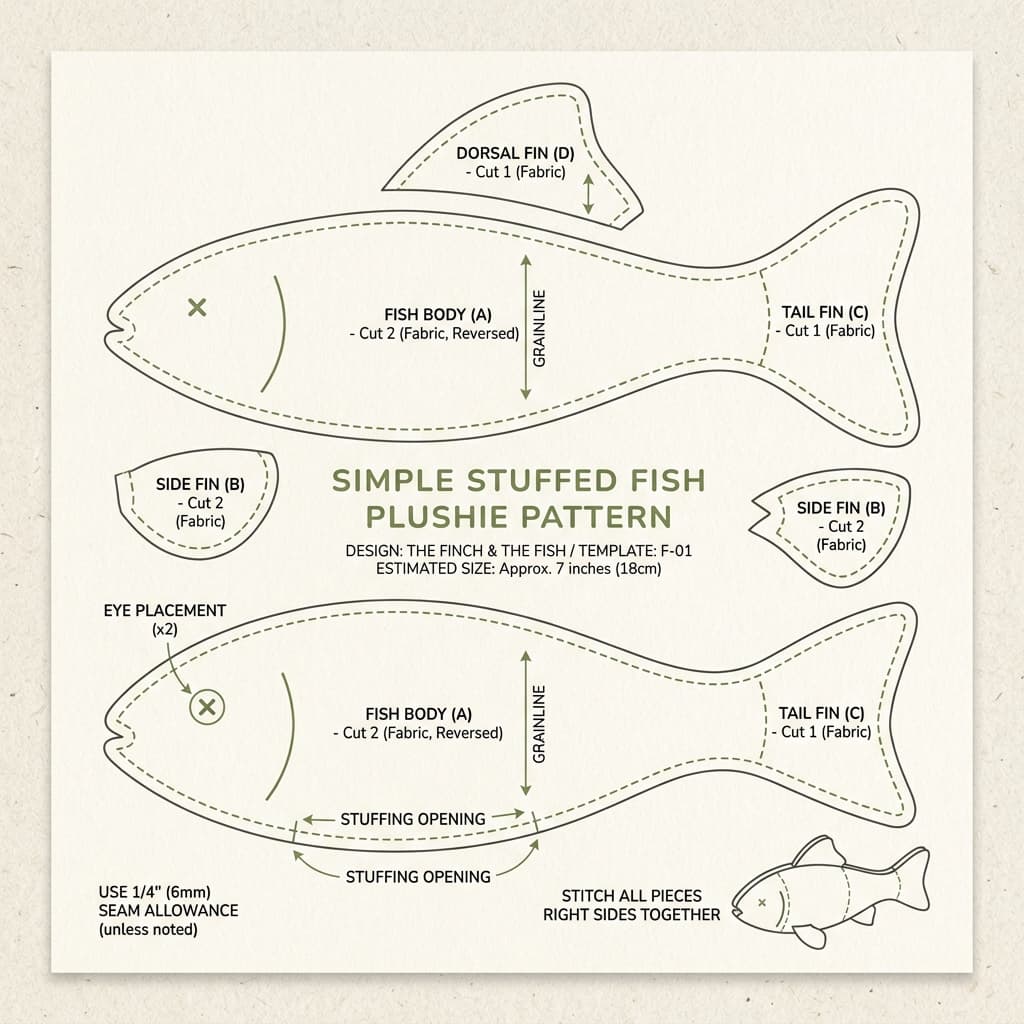 Fish Plushie Pattern Preview